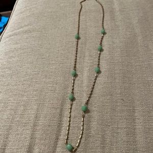 J.Crew Gold Tone Green Beaded Necklace. 
Great used condition
